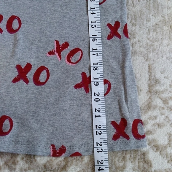 Two Piece Pajama Pant Set XO Hugs & Kisses MEDIUM Gray Red - Picture 8 of 16